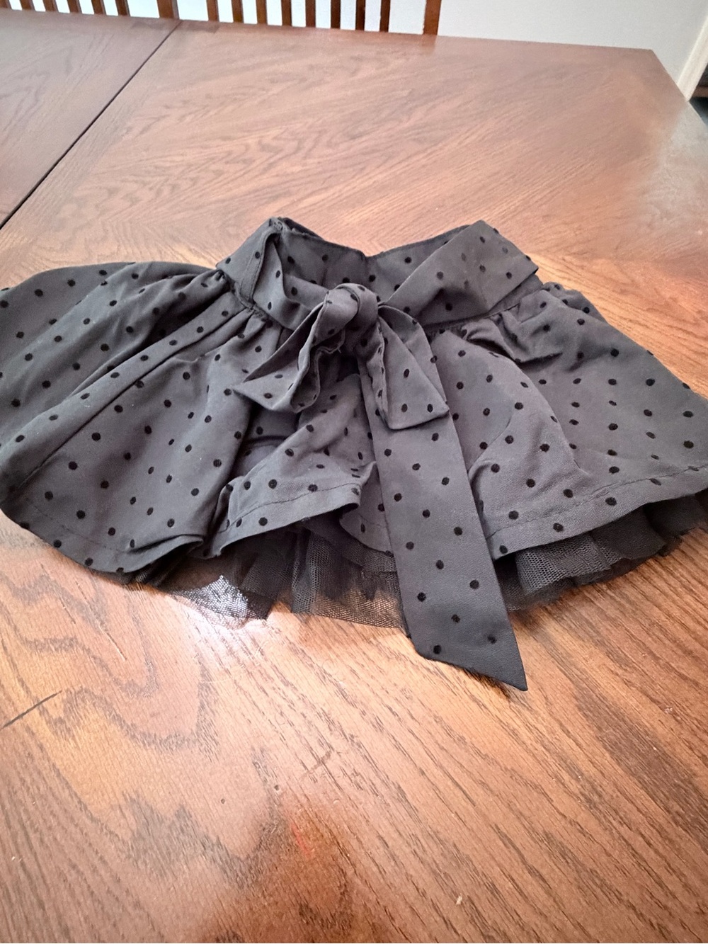 Children’s Place Black Swiss Dot Tulle Skirt 6-9M Baby Girl Bow
